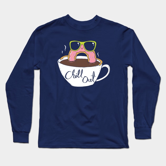 Coffee Break Long Sleeve T-Shirt by DinoMike